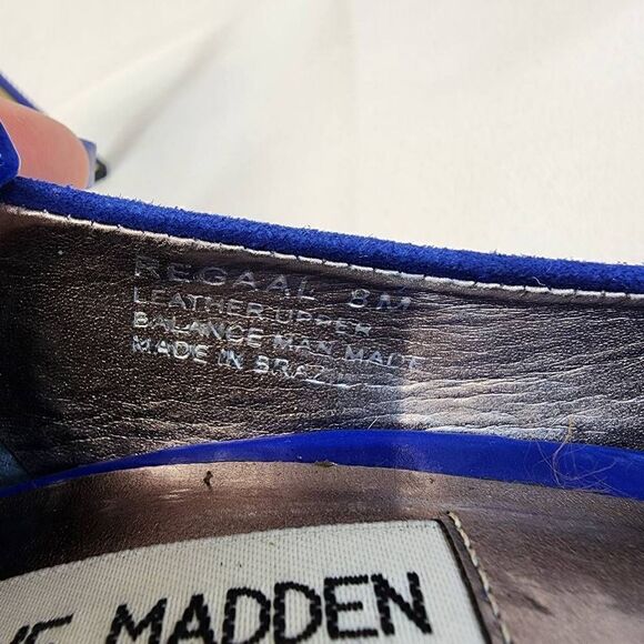 Steve Madden Regaal Platform Pumps Jeels Blue  Suede Size 8 - Picture 10 of 12